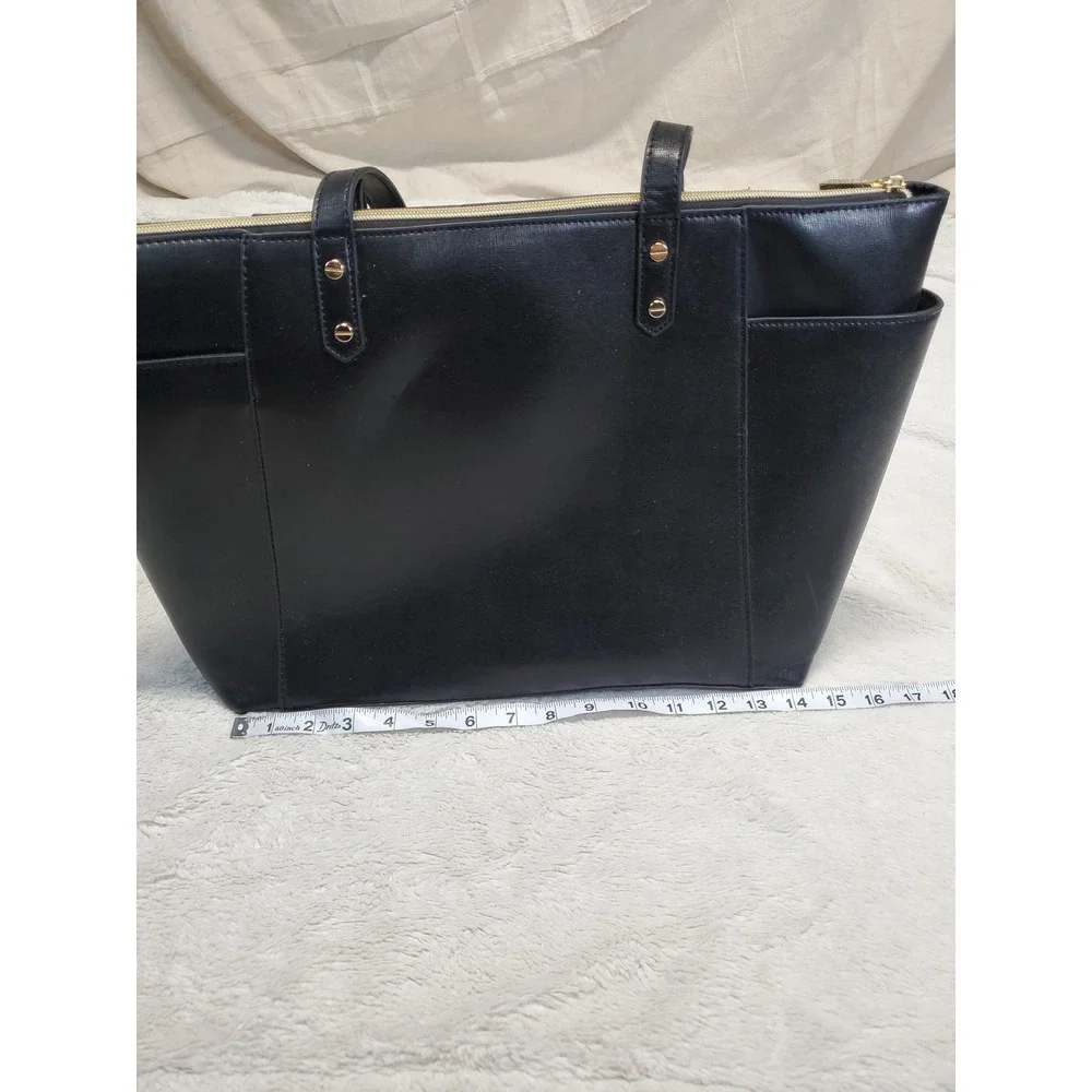 Kenneth Cole Reaction Black Laptop Computer Large Bag Tote Classic Minimalist